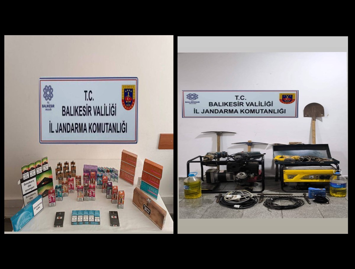 BALIKESİR’DE KAÇAKÇILIK OPERASYONU: ÇOK SAYIDA MALZEME ELE GEÇİRİLDİ