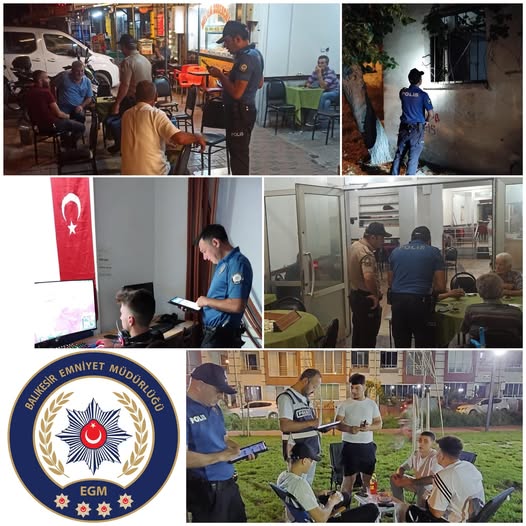Balıkesir’de Huzur ve Güvenlik Uygulaması: 6 Aranan Şahıs Yakalandı, 20 Araç Trafikten Men Edildi