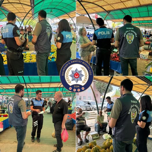 Balıkesir Emniyetinden Pazarda Farkındalık Çalışması: 295 Kişi Dolandırıcılığa Karşı Bilgilendirildi