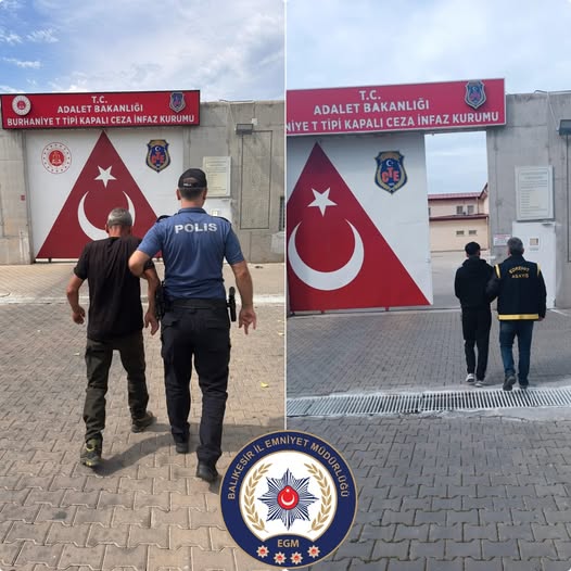 Balıkesir Polisi Aranan 2 Hükümlüyü Yakaladı