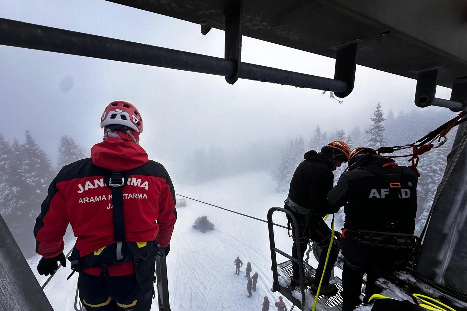 Bursa Jandarması ve AFAD’dan Uludağ’da teleferik tatbikatı