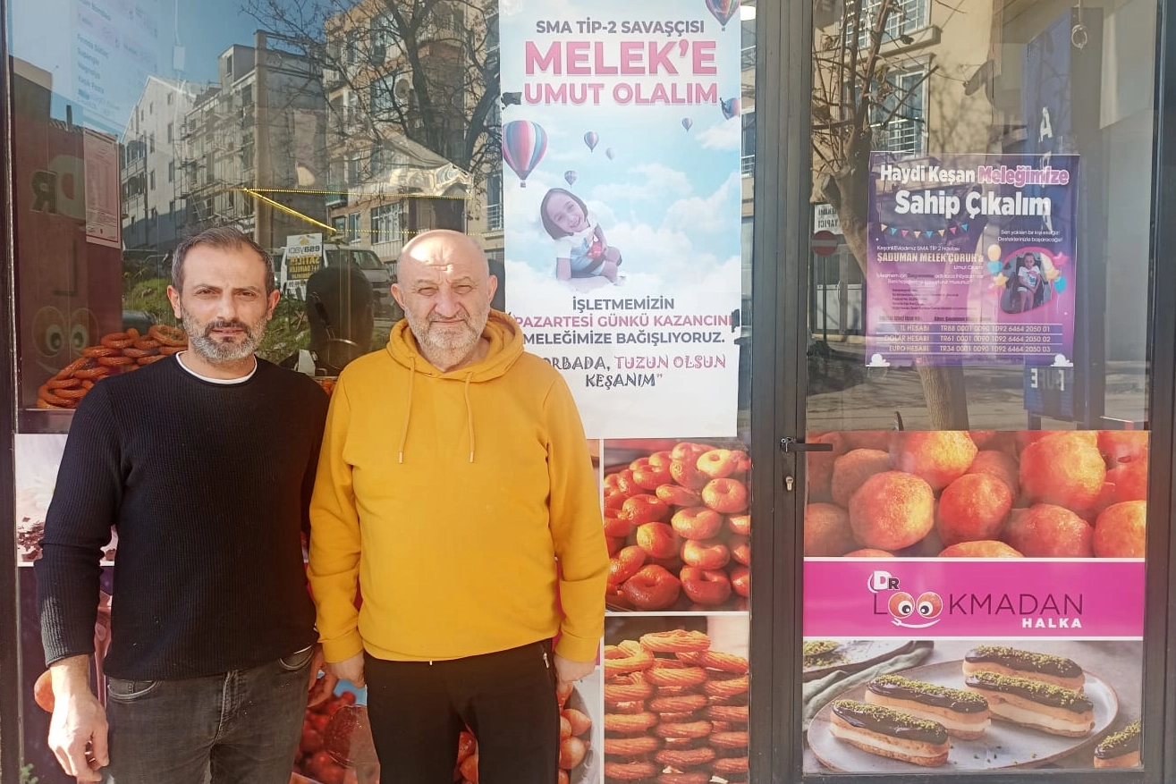 Edirne Keşan’da lokma umut oldu… MHP’li başkan ve iş ortağı gelirini SMA’lı Melek’e bağışladı