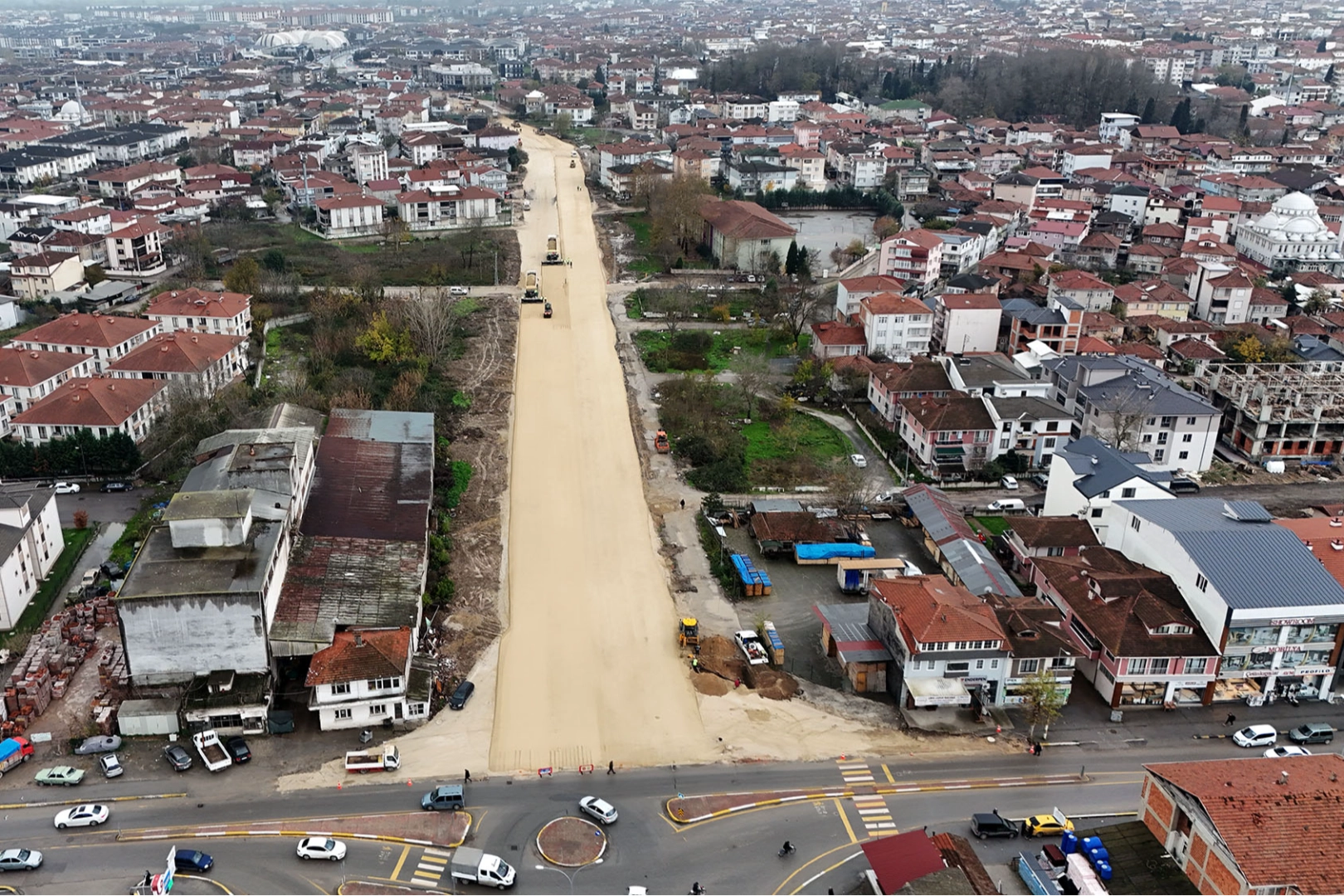 Sakarya’da bağlantı yolunda üstyapı çalışmaları hız kazandı