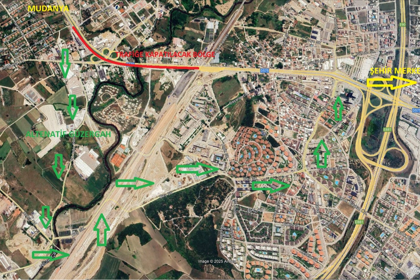 Bursa Geçit’te bu yol trafiğe kapatılacak