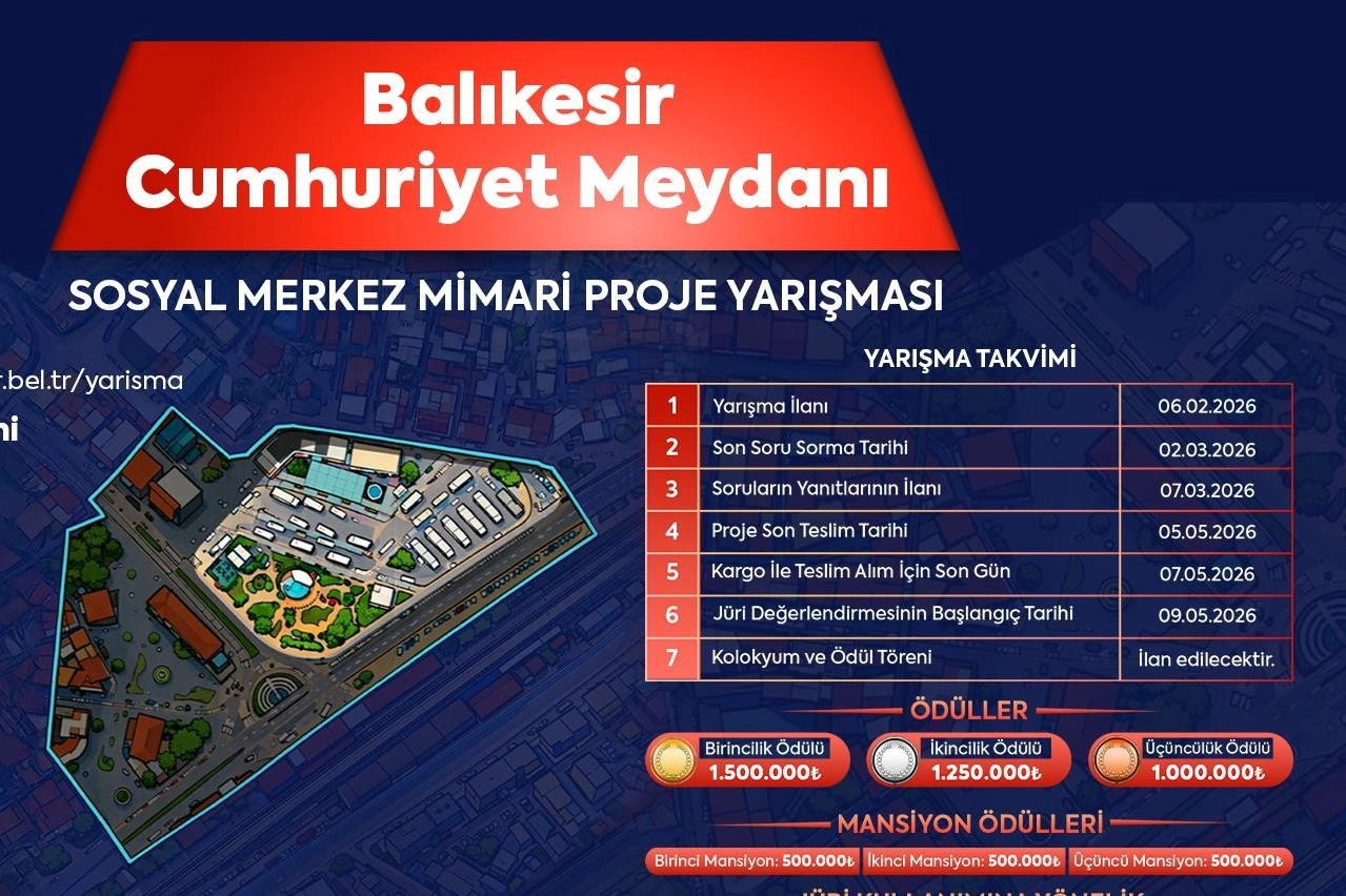 Balıkesir’de Cumhuriyet Meydanı için mimari proje yarışması