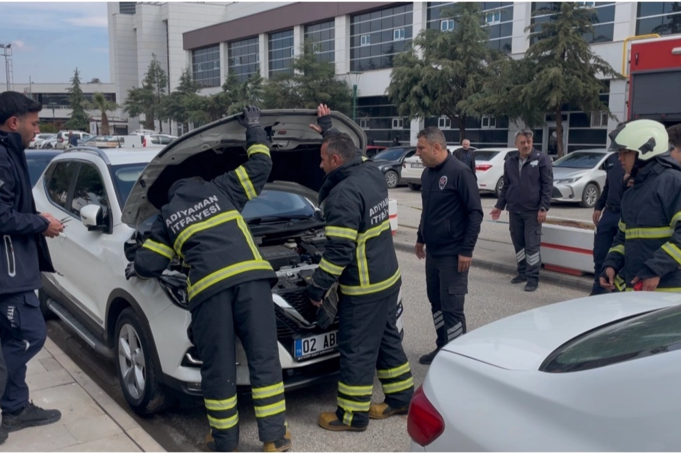 Adıyaman’da hastane otoparkında korkutan anlar